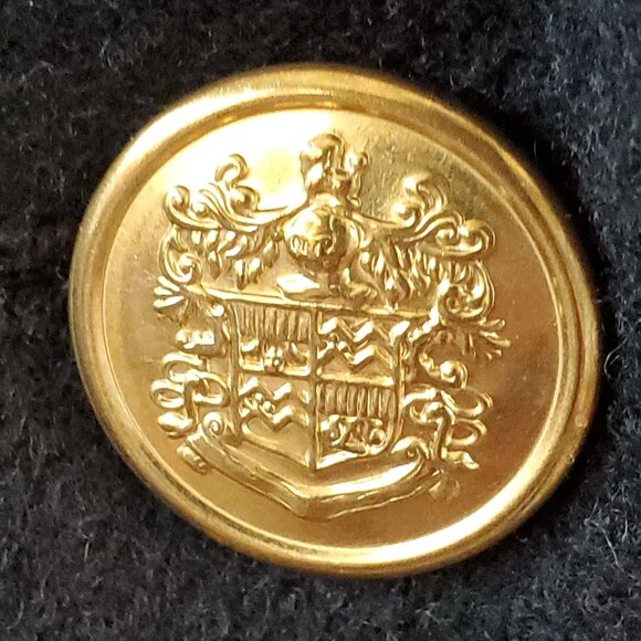 Herman Geist Crest Logo Black Wool Blazer Jacket Academia Womens 16 Lined Pocket - Picture 8 of 13